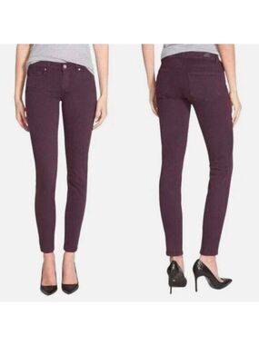 Paige Verdugo ultra skinny Woodberry wax coated shiny denim jeans Sz 25